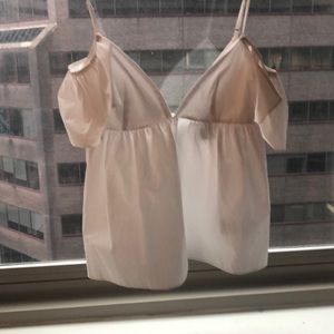 EDIT the brand white peplum tank top size XS